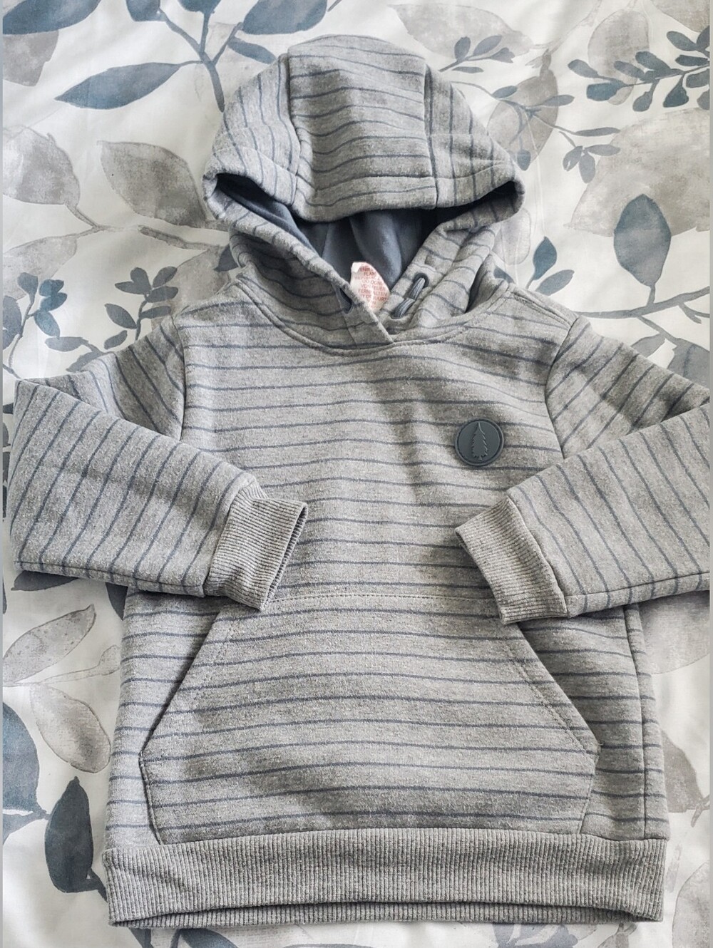 Kids' Hooded Stripe Pullover Sweatshirt - Grey